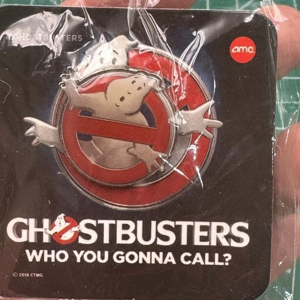 Ghostbusters 2016 AMC Enamel Pin Who You Gonna Call Movie Promo New Sealed